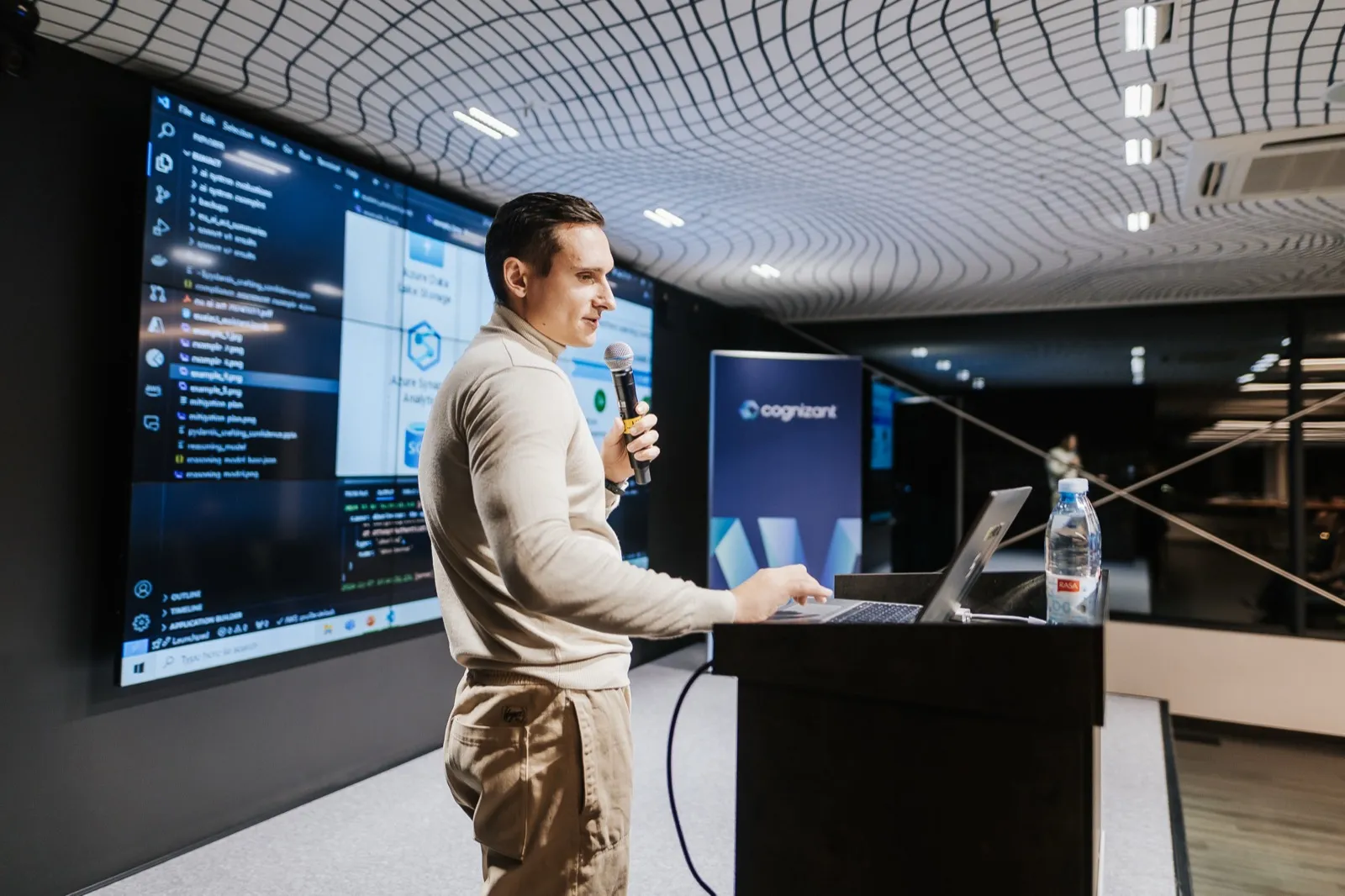 AimRank speaking at a conference